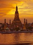 Thailand, Bangkok, Wat Arun ,Temple of the Dawn and Chao Phraya River Illuminated at Sunset-Gavin Hellier-Photographic Print