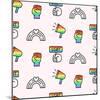 Gay Pride Seamless Pattern, LGBT Rights Background-Artrise-Mounted Photographic Print