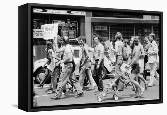 Gay Rights Demonstration at the Democratic National Convention, NYC, July 11, 1976-null-Framed Stretched Canvas