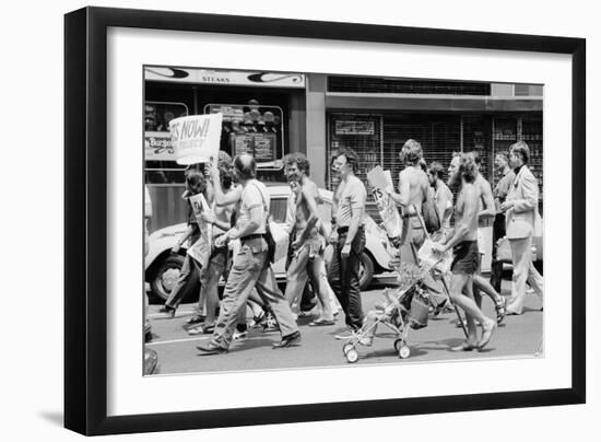 Gay Rights Demonstration at the Democratic National Convention, NYC, July 11, 1976-null-Framed Photo