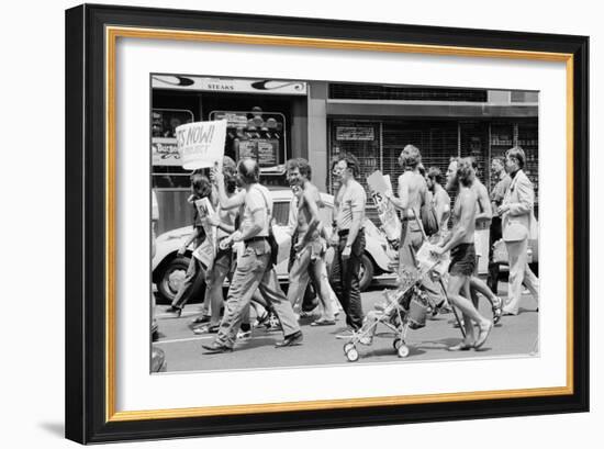 Gay Rights Demonstration at the Democratic National Convention, NYC, July 11, 1976-null-Framed Photo