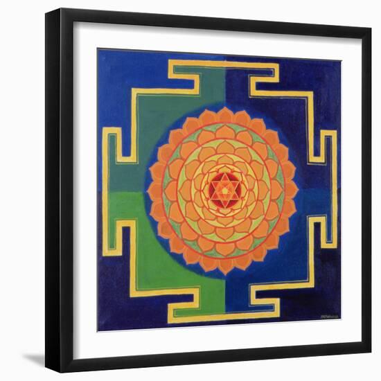 Gayatri Yantra Drawing-null-Framed Giclee Print