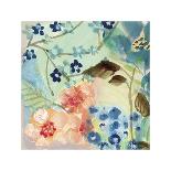 Blue Peach Floral I-Gayle Kabaker-Mounted Giclee Print