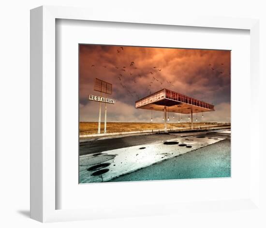 Gaz Bar Blues-null-Framed Art Print