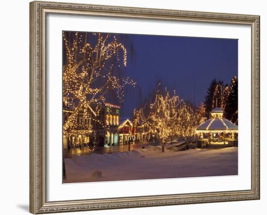 Gazebo and Main Street at Christmas, Leavenworth, Washington, USA-Jamie & Judy Wild-Framed Photographic Print