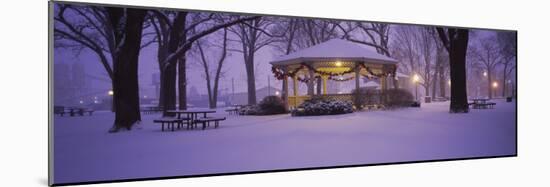 Gazebo Covered with Snow in a Park, Rochester, Olmsted County, Minnesota, USA-null-Mounted Photographic Print