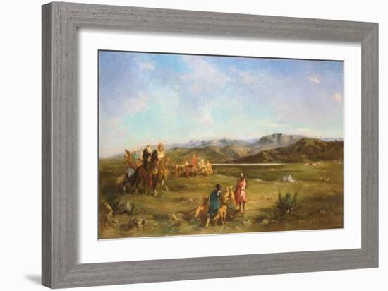 Gazelle Hunt in Chott El-Hodna, 1856-Eugene Fromentin-Framed Giclee Print