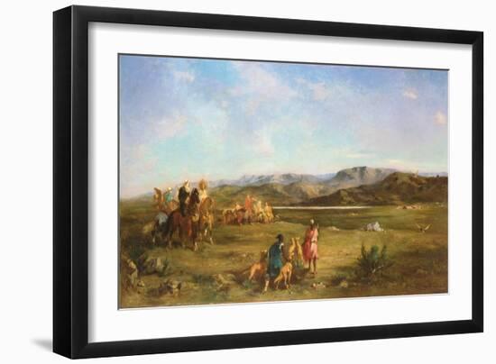 Gazelle Hunt in Chott El-Hodna, 1856-Eugene Fromentin-Framed Giclee Print