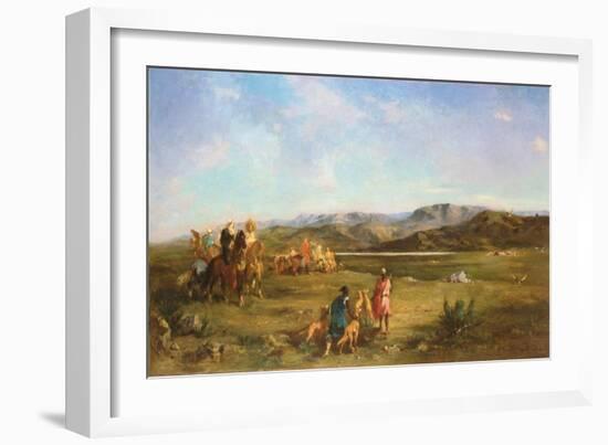 Gazelle Hunt in Chott El-Hodna, 1856-Eugene Fromentin-Framed Giclee Print