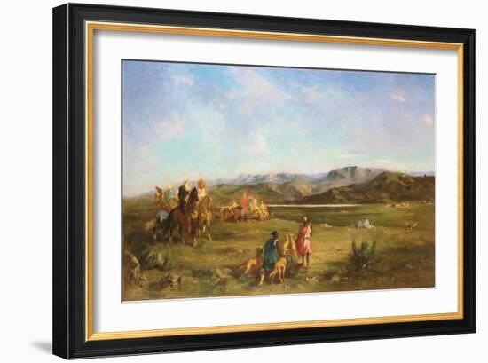 Gazelle Hunt in Chott El-Hodna, 1856-Eugene Fromentin-Framed Giclee Print