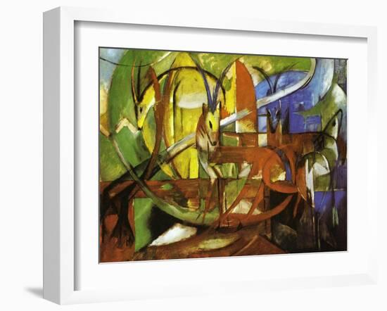 Gazelles, 1913-Franz Marc-Framed Giclee Print