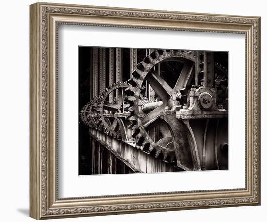 Gear of a Sluice Gate on the Rhone River-George Oze-Framed Photographic Print