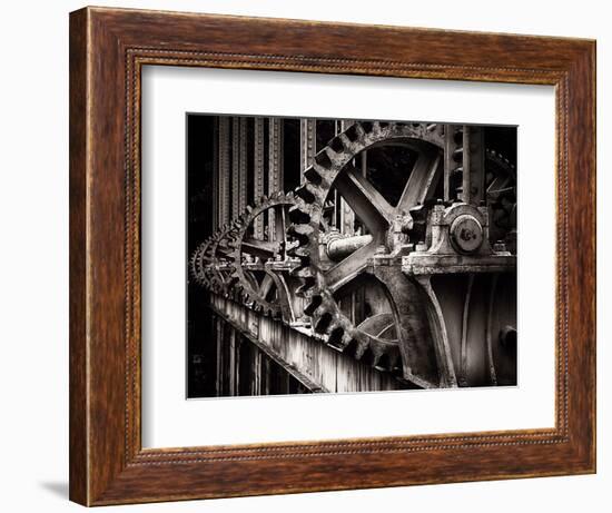 Gear of a Sluice Gate on the Rhone River-George Oze-Framed Photographic Print