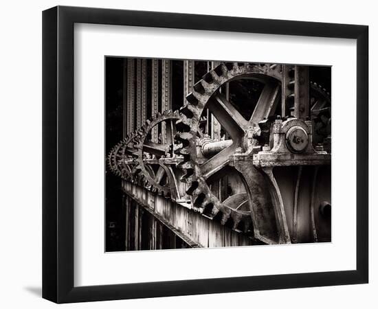 Gear of a Sluice Gate on the Rhone River-George Oze-Framed Photographic Print