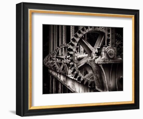 Gear of a Sluice Gate on the Rhone River-George Oze-Framed Photographic Print