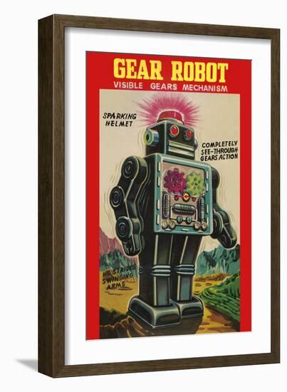 Gear Robot-null-Framed Art Print