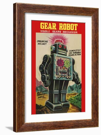 Gear Robot-null-Framed Art Print