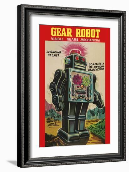 Gear Robot-null-Framed Art Print