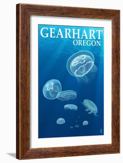 Gearhart, Oregon - Jellyfish-Lantern Press-Framed Art Print