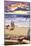 Gearhart, Oregon - Sunset Beach Scene-Lantern Press-Mounted Art Print