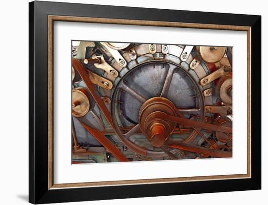 Gears And Pulleys-null-Framed Art Print