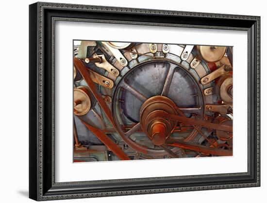 Gears And Pulleys-null-Framed Art Print