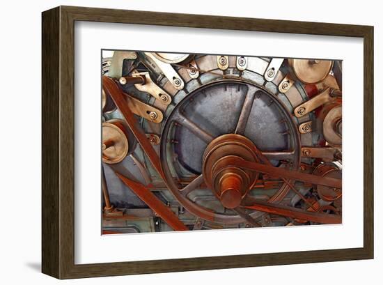 Gears And Pulleys-null-Framed Art Print