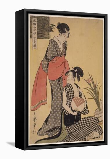 Gebon No Zu (Colour Woodblock Print)-Kitagawa Utamaro-Framed Premier Image Canvas