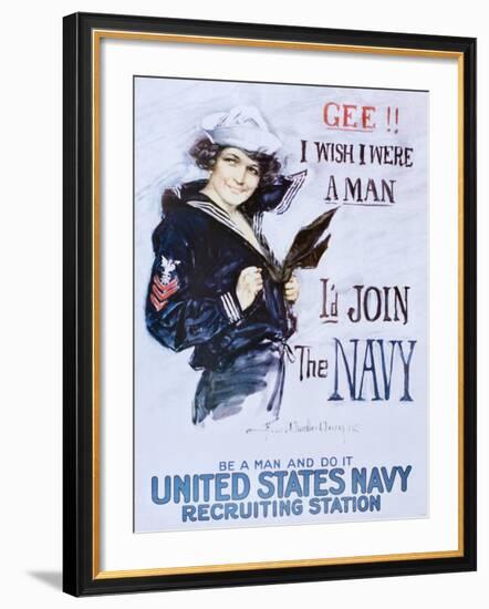 Gee!! I Wish I Were a Man, c.1918-Howard Chandler Christy-Framed Art Print