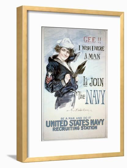 Gee!! I Wish I were a Man, circa 1918-Howard Chandler Christy-Framed Art Print