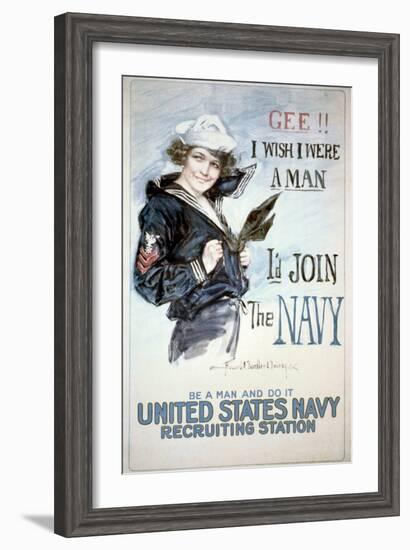 Gee!! I Wish I were a Man, circa 1918-Howard Chandler Christy-Framed Art Print