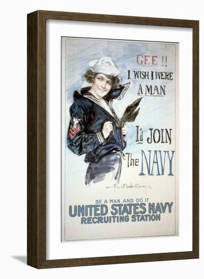 Gee!! I Wish I were a Man, circa 1918-Howard Chandler Christy-Framed Art Print