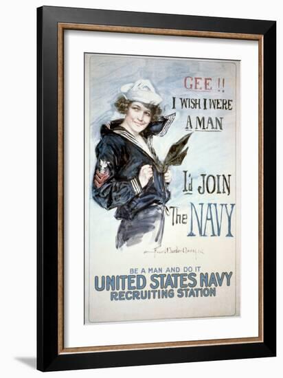 Gee!! I Wish I were a Man, circa 1918-Howard Chandler Christy-Framed Art Print