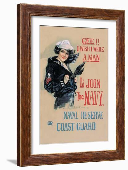 Gee!! I Wish I Were a Man-Howard Chandler Christy-Framed Art Print