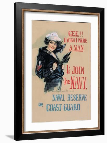 Gee!! I Wish I Were a Man-Howard Chandler Christy-Framed Art Print