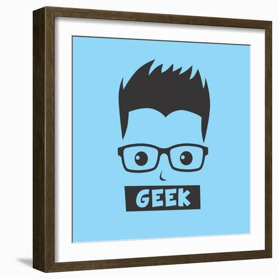 Geek Cartoon Character-vector1st-Framed Premium Giclee Print