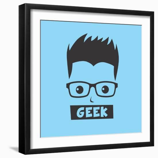 Geek Cartoon Character-vector1st-Framed Premium Giclee Print