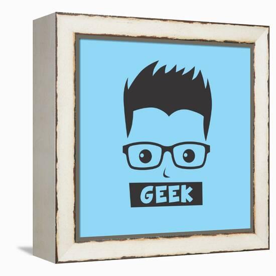 Geek Cartoon Character-vector1st-Framed Stretched Canvas