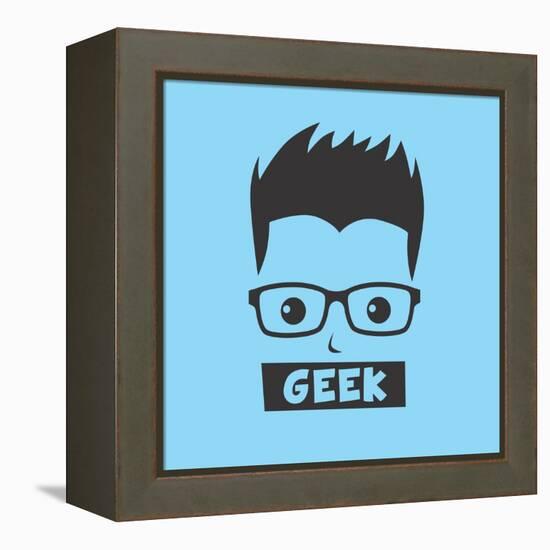 Geek Cartoon Character-vector1st-Framed Stretched Canvas