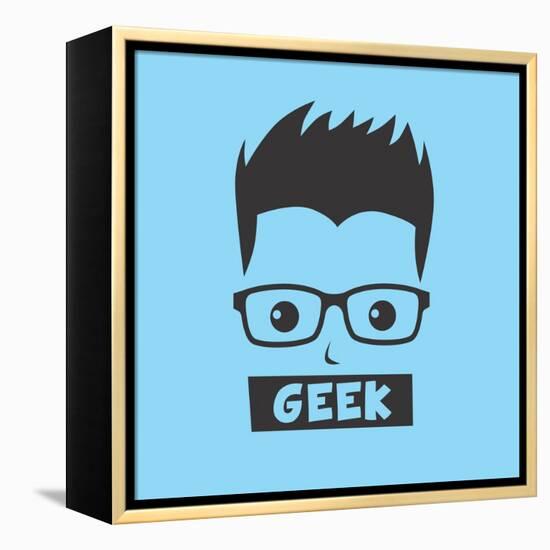 Geek Cartoon Character-vector1st-Framed Stretched Canvas