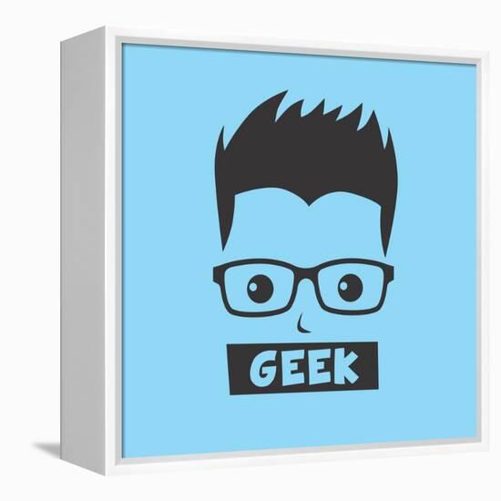 Geek Cartoon Character-vector1st-Framed Stretched Canvas