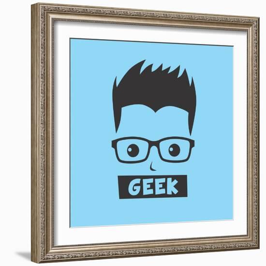 Geek Cartoon Character-vector1st-Framed Art Print