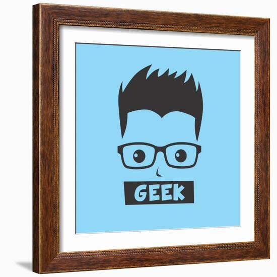 Geek Cartoon Character-vector1st-Framed Art Print