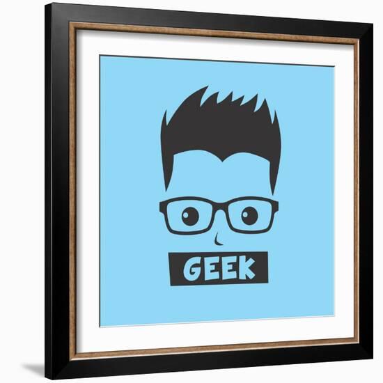 Geek Cartoon Character-vector1st-Framed Art Print