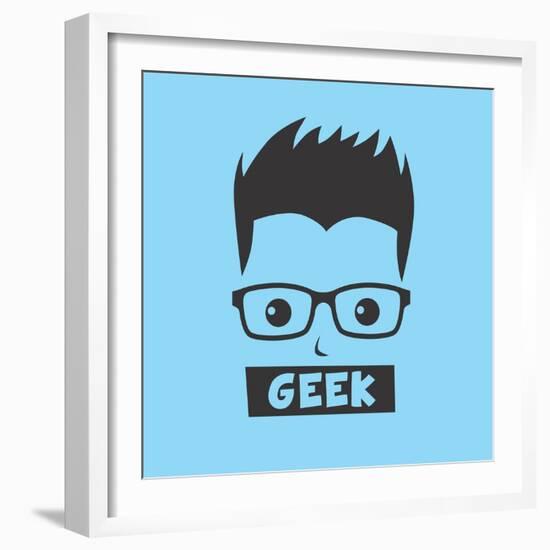 Geek Cartoon Character-vector1st-Framed Art Print