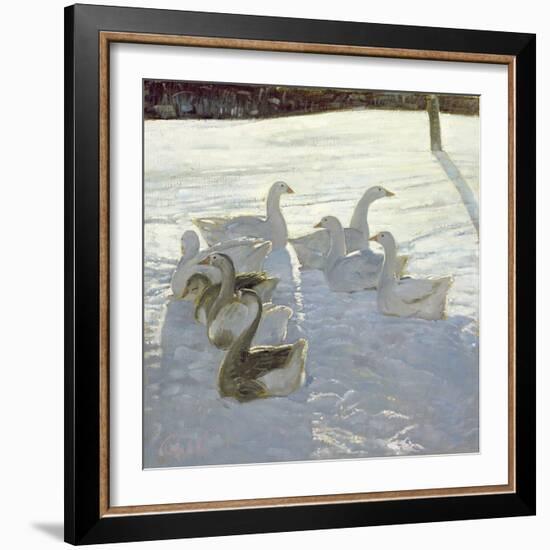Geese Against the Light-Timothy Easton-Framed Giclee Print