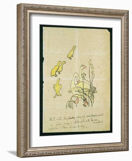 Geese and Goslings-Paul Gauguin-Framed Giclee Print