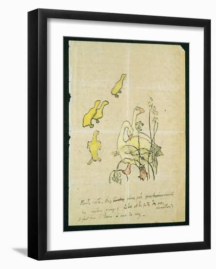 Geese and Goslings-Paul Gauguin-Framed Giclee Print