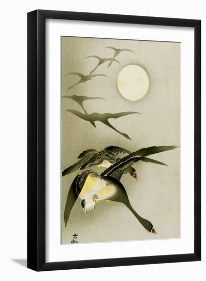 Geese and the Moon-Koson Ohara-Framed Giclee Print