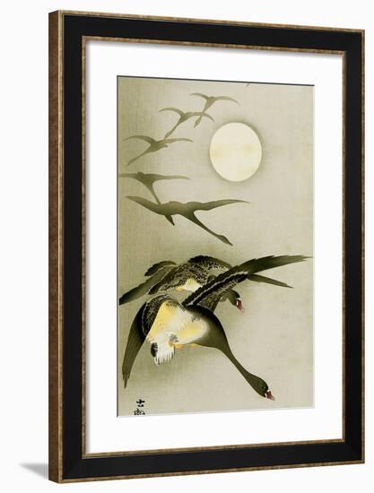 Geese and the Moon-Koson Ohara-Framed Giclee Print